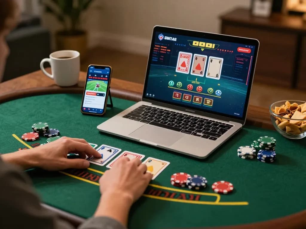 Fly88 online casino gaming experience with engaging live dealer blackjack on laptop