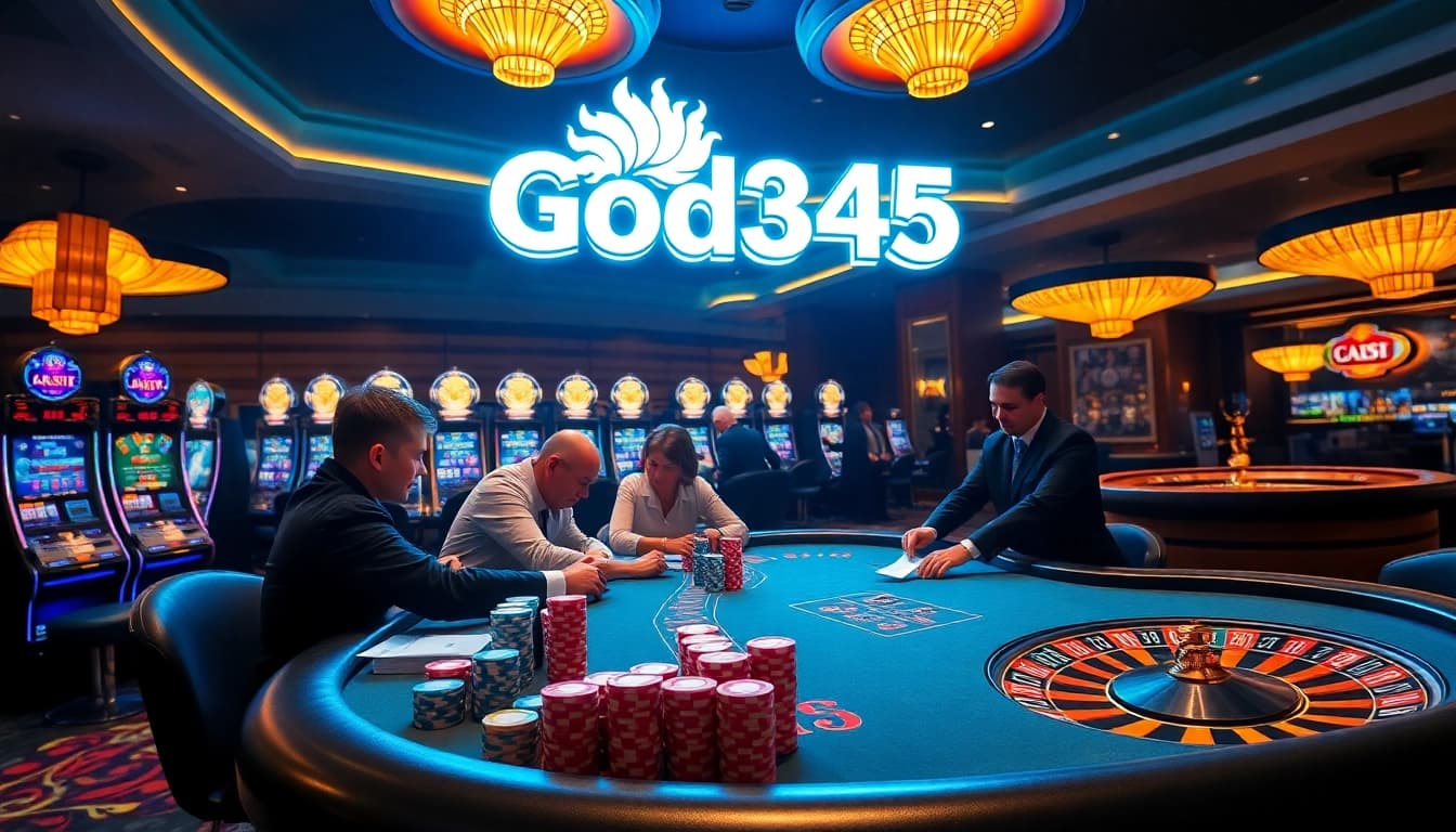 Enjoy thrilling games at God345 casino with vibrant poker tables and exciting slot machines.