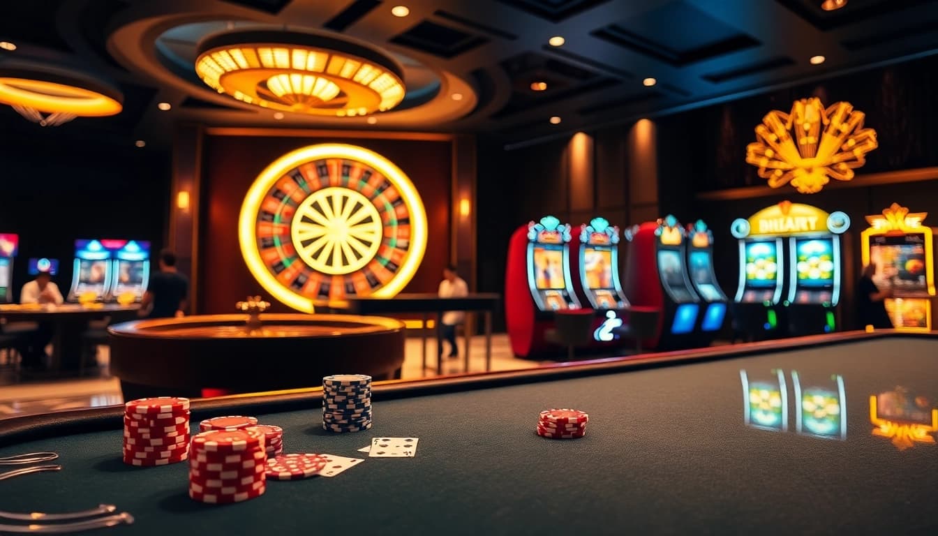 Players engaging in a thrilling casino experience with 8xbet at a high-stakes poker table.