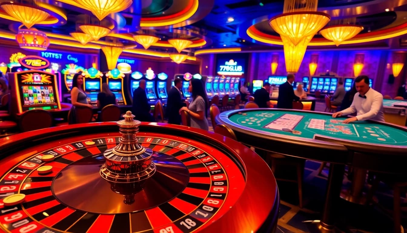 Exciting gameplay at 789club with a roulette table and vibrant casino environment.