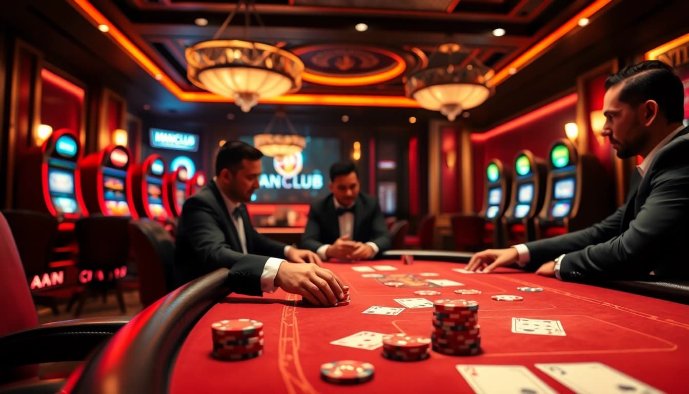 Experience the thrill of winning at MANCLUB's virtual casino with exciting poker games.