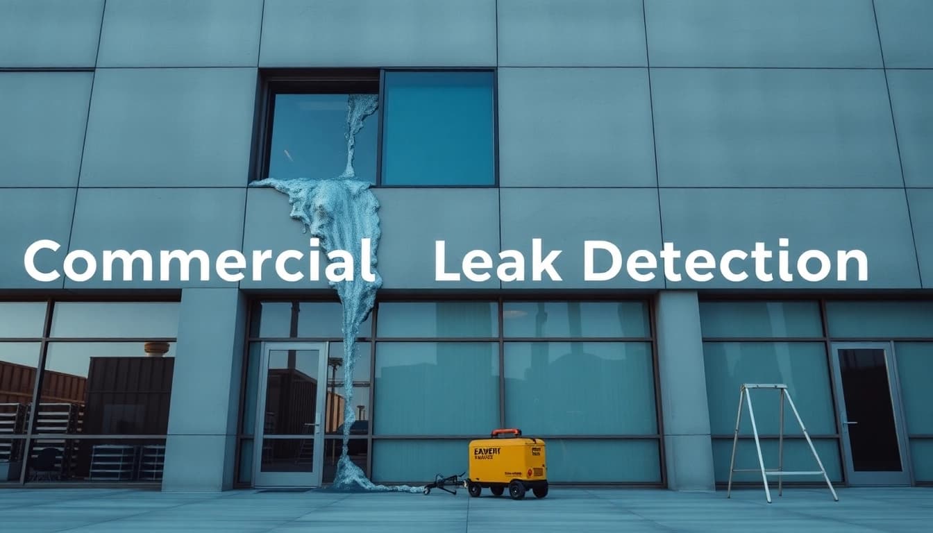 Monitor Commercial Leak Detection with advanced maintenance equipment during a visible leak.