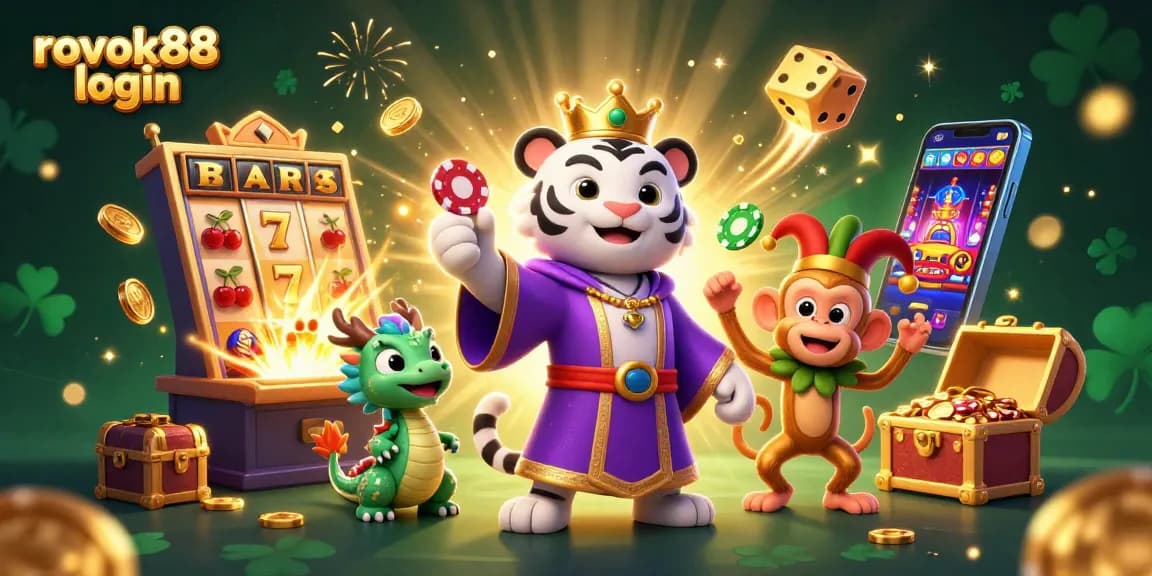 Experience winning strategies with rokok88 login in an engaging casino illustration filled with excitement.