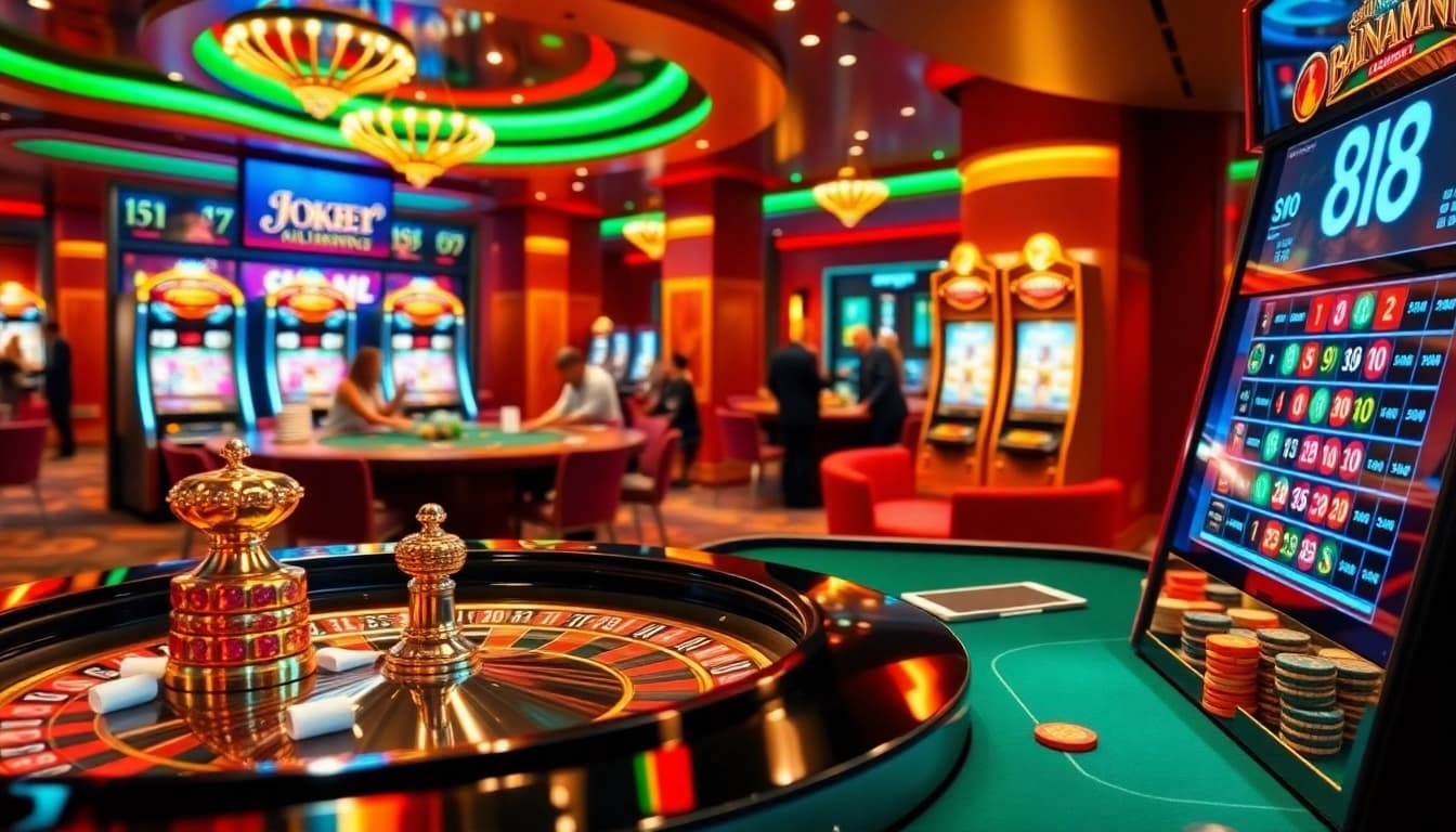 Engage in thrilling casino games with 88i at a luxurious roulette table, showcasing excitement and professionalism.