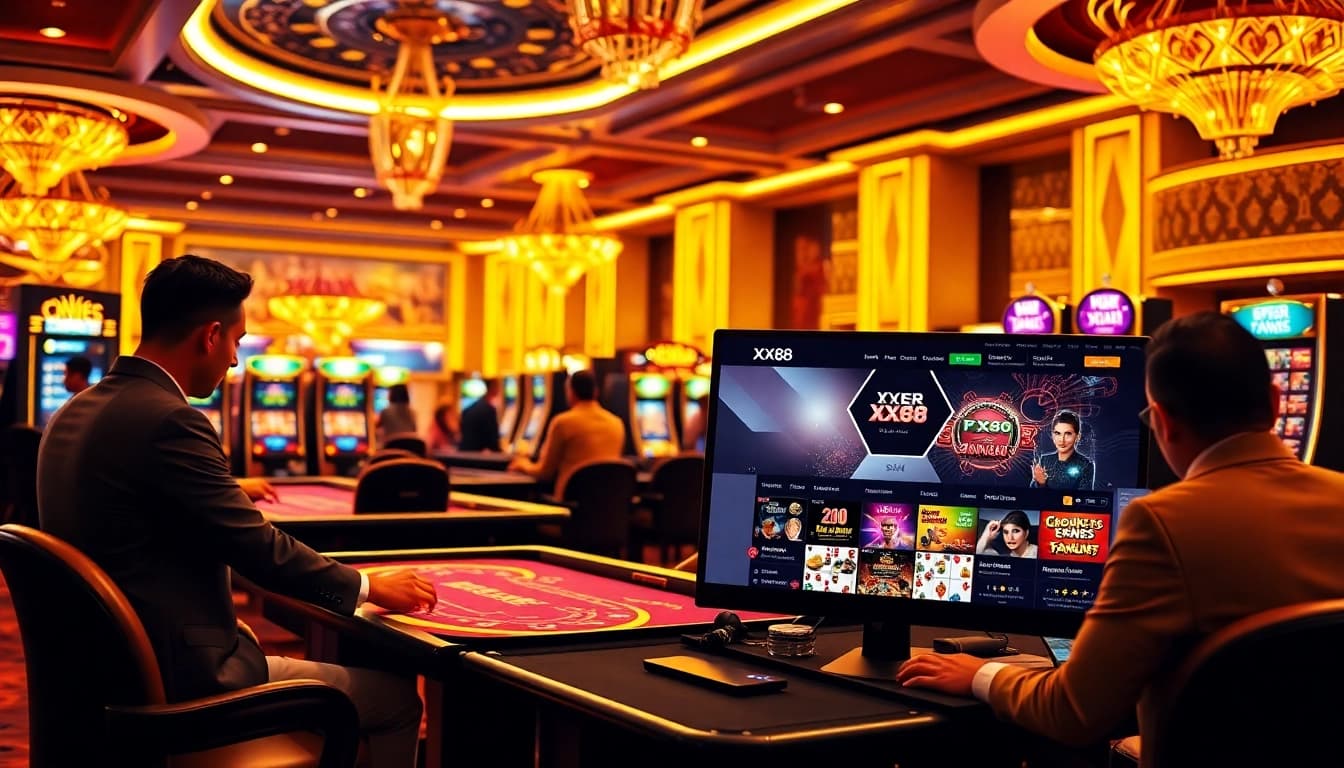 Experience thrilling gaming action at XX88's vibrant online casino interface.
