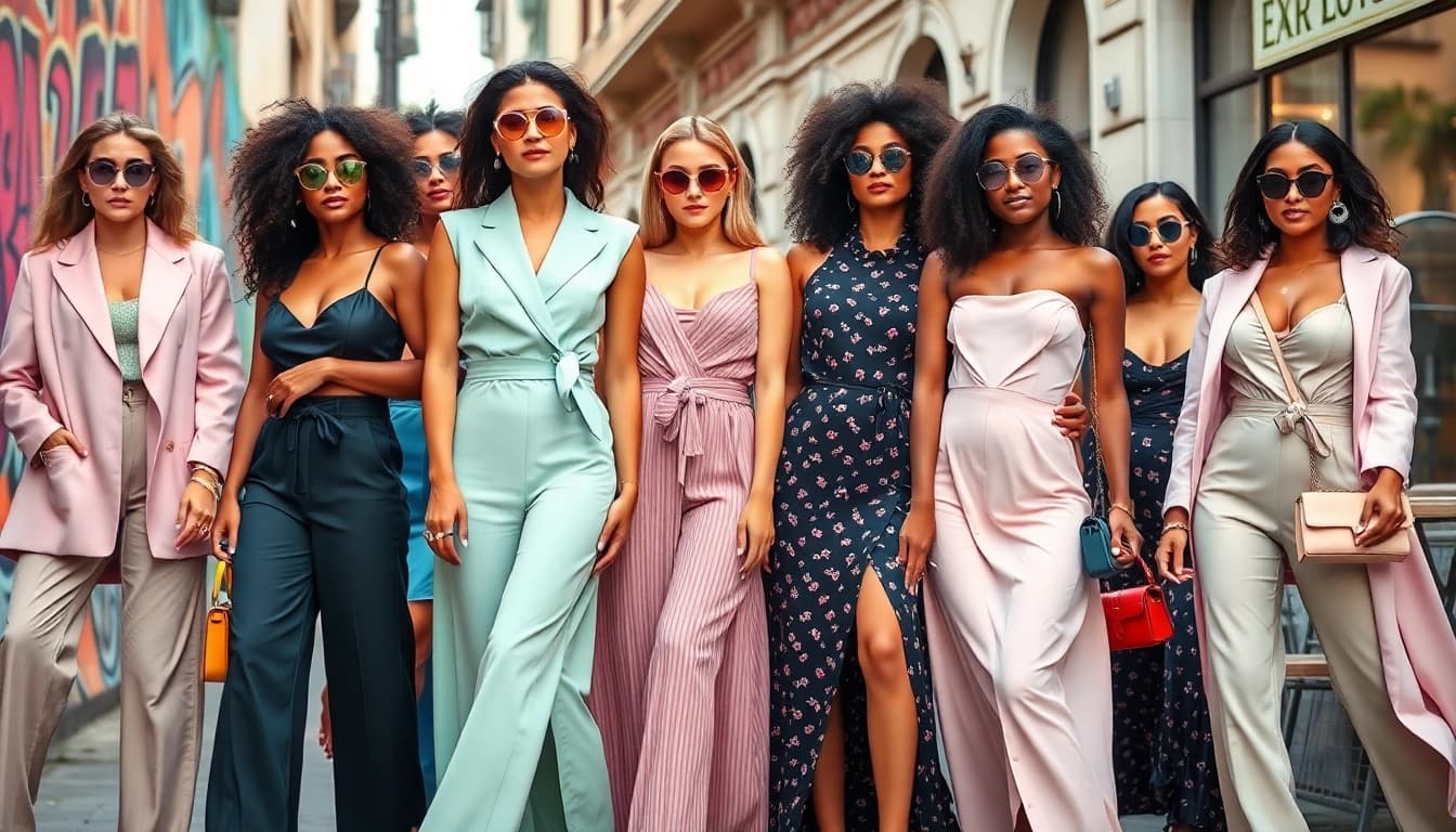 Women fashion featuring diverse models in trendy outfits showcasing confidence and style.