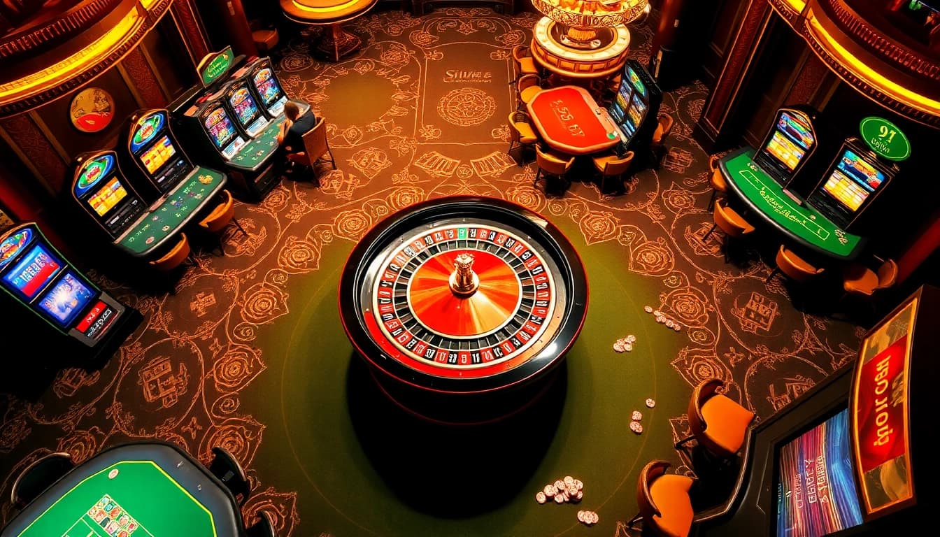 Players enjoying intense moments at siu88 casino tables amidst luxurious surroundings.