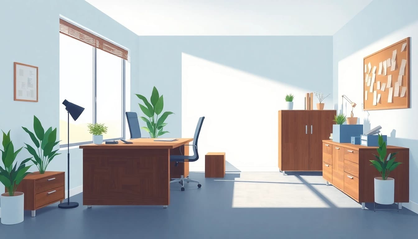 Ergonomically designed office furniture elevating productivity in a stylish workspace.