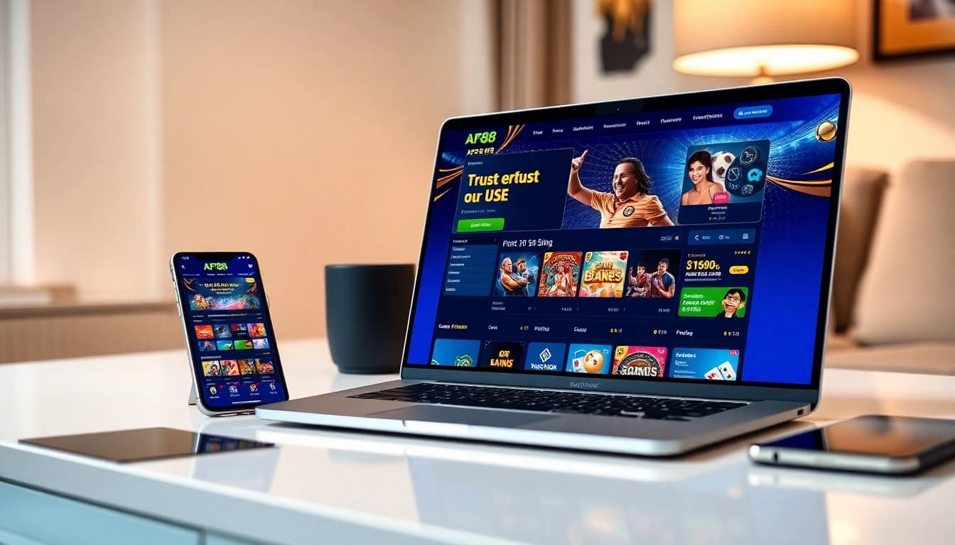 AF88 online betting interface showcasing sports, casino, and slots for immersive gaming experience.