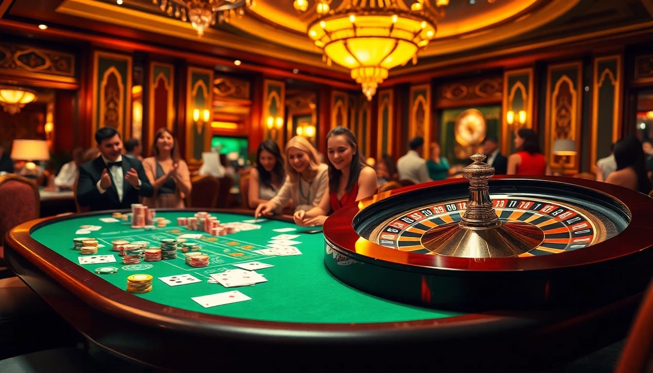 Experience a thrilling game moment at the casino with haywin, showcasing vibrant chips and cards.