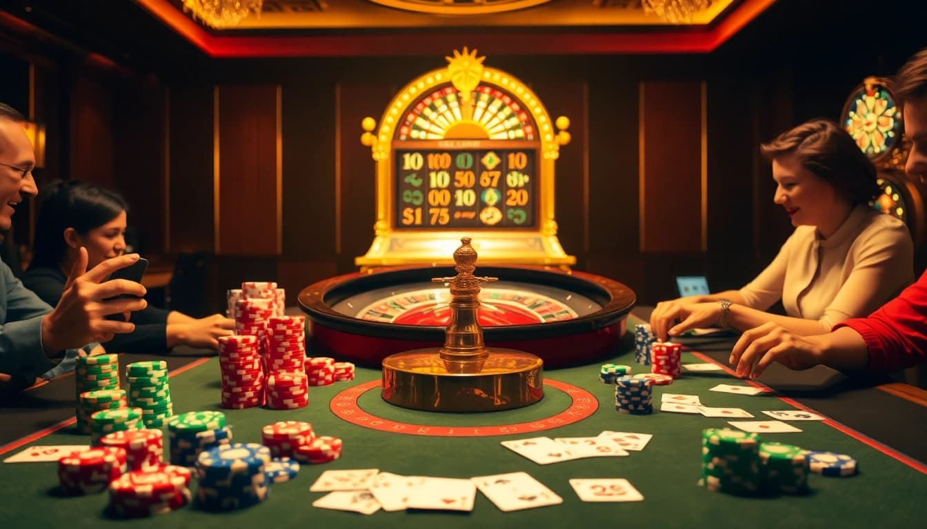 Experience thrilling moments at fun79 casino tables with vibrant poker chips and engaging games.