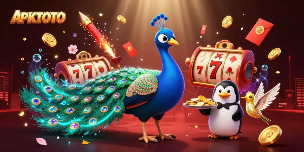 APKTOTO memberikan pengalaman bermain yang khas dengan merak, penguin, dan kolibri dalam suasana meriah.