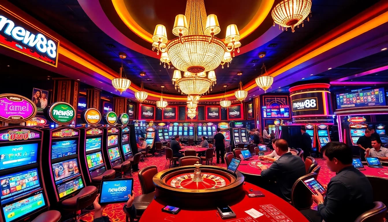 Players enjoying exciting games and high stakes at new88 casino.