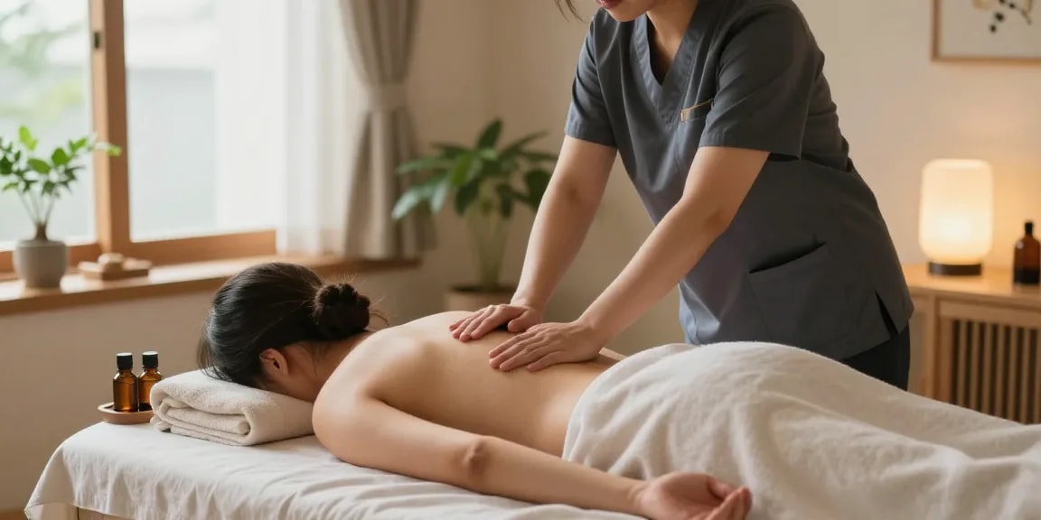 Experience 김포출장안마 with a therapist providing soothing massage in a calming home setting.