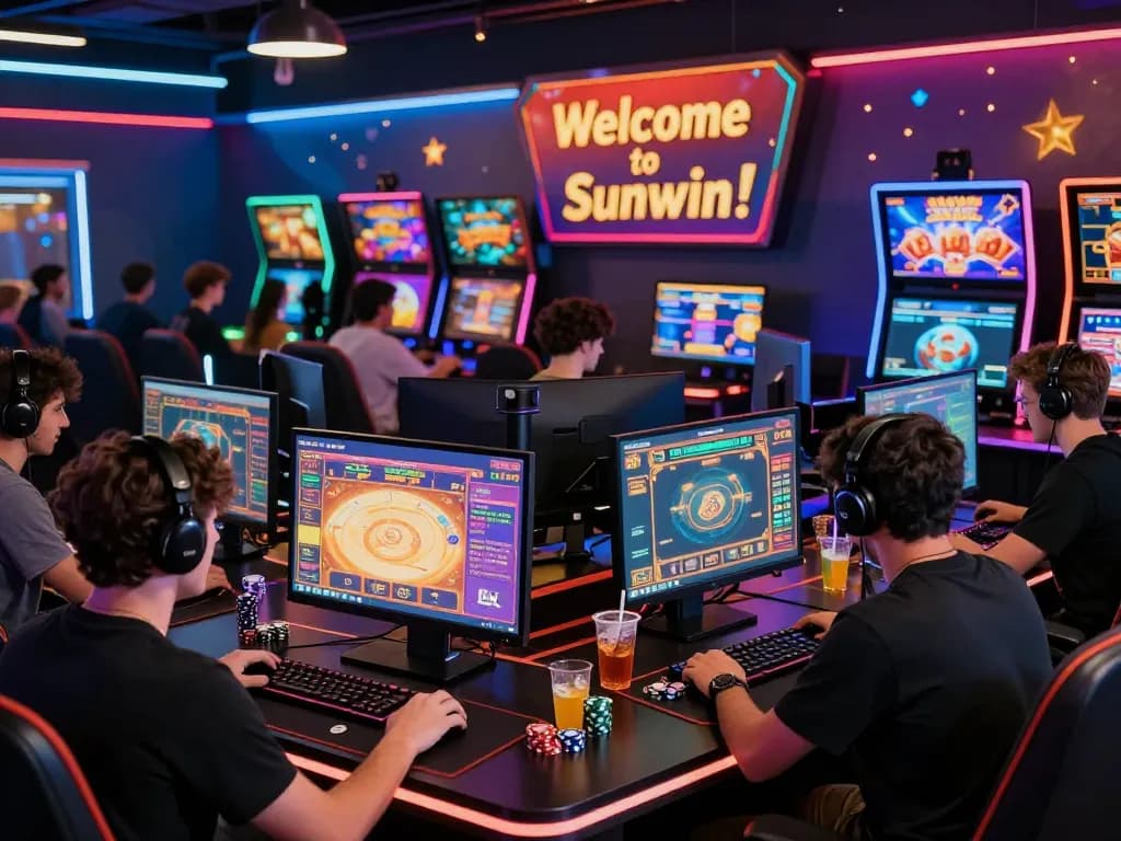 Exciting online gaming experience at Sunwin with diverse players enjoying immersive casino games.