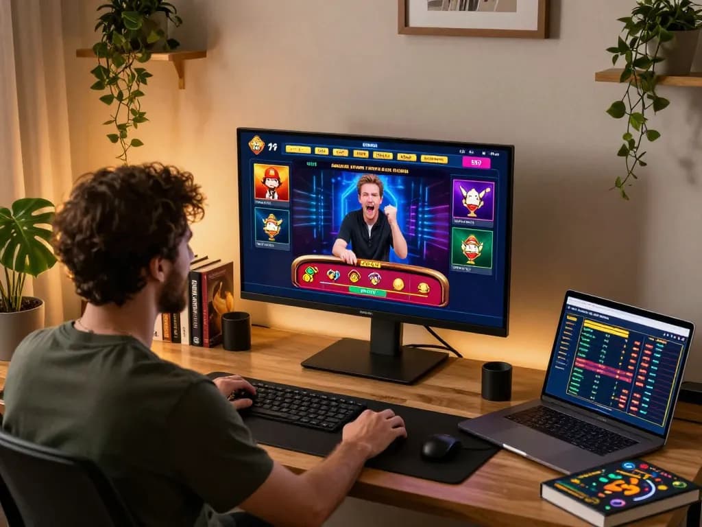 Player engaged in live dealer game on 678vip com, showcasing interactive casino experience with a warm ambiance
