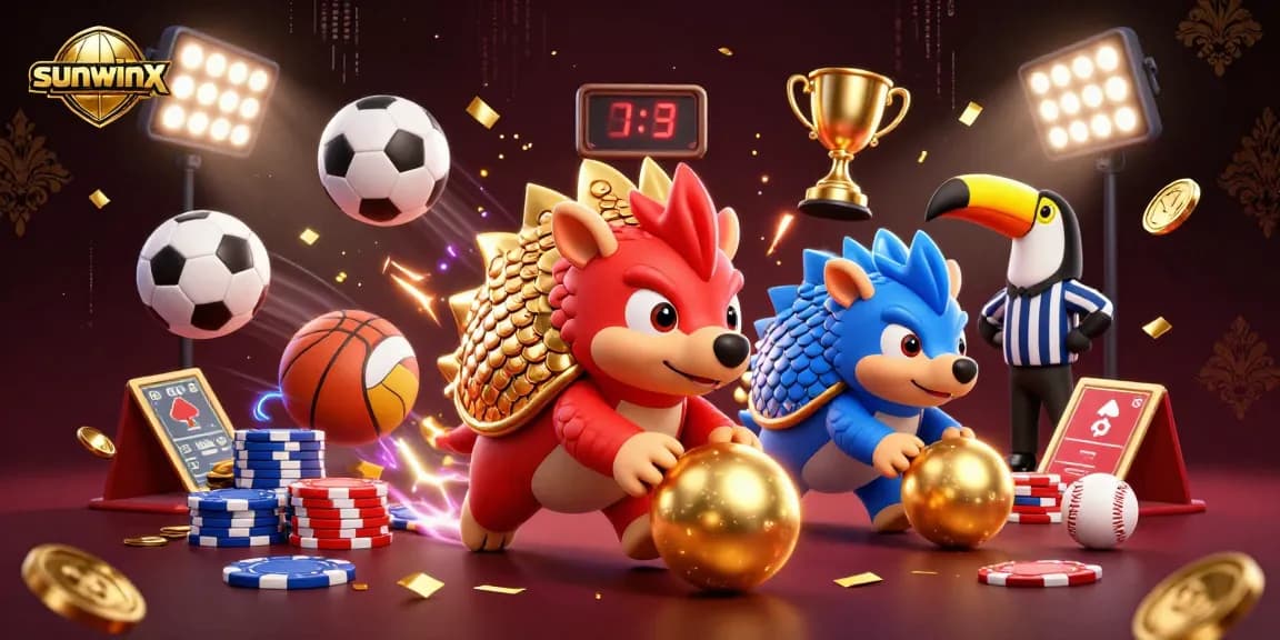 Sunwinx features dynamic pangolin characters engaging in a thrilling gambling scene with vibrant casino elements.