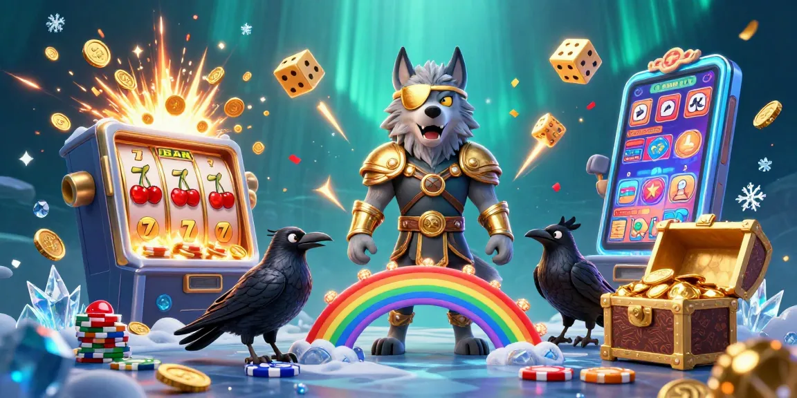 Experience the thrilling world of crazyvegas with Odin and his ravens amid dazzling casino symbols.