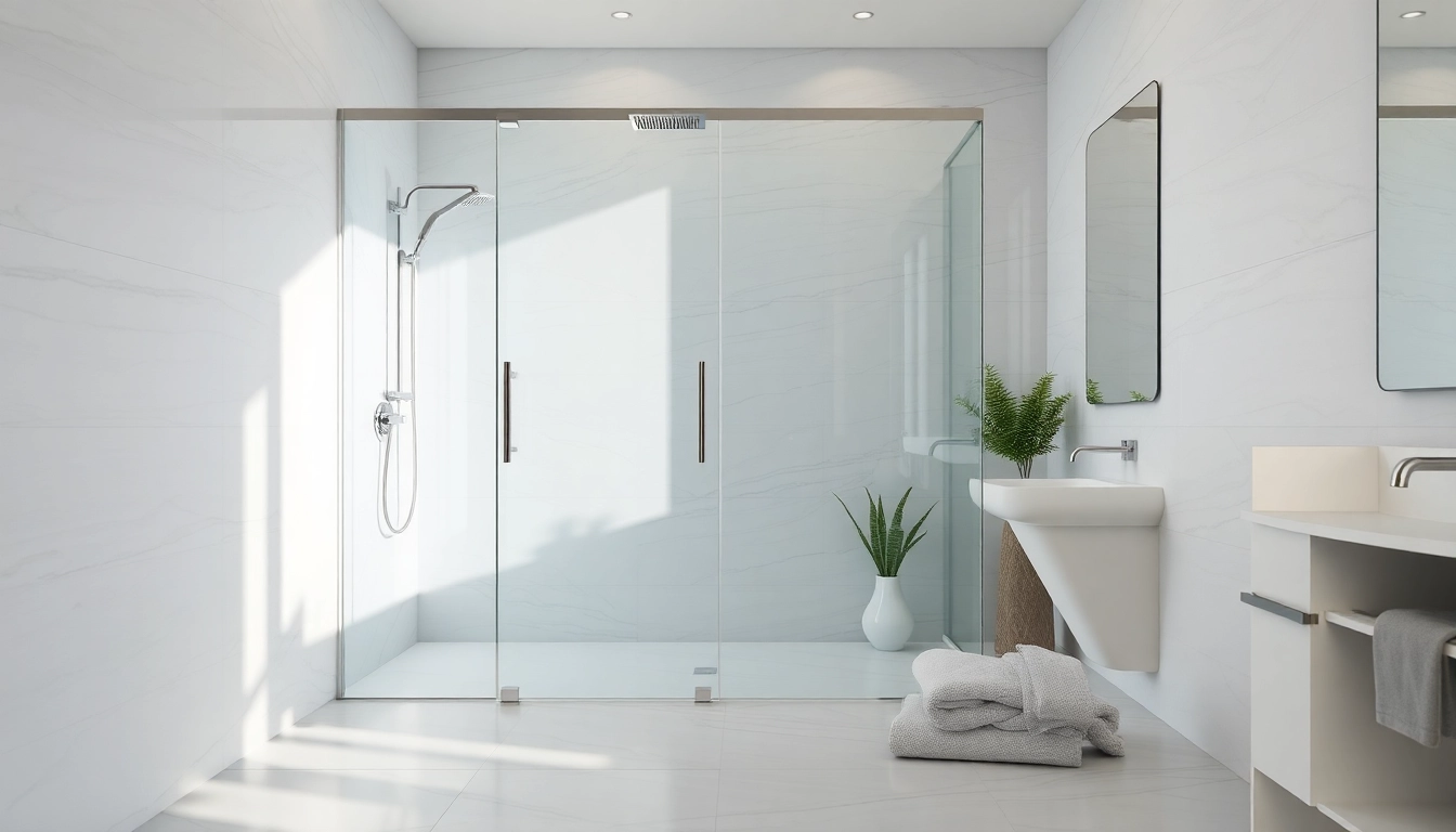Showcase of a wet room shower screen with elegant design and stylish features.