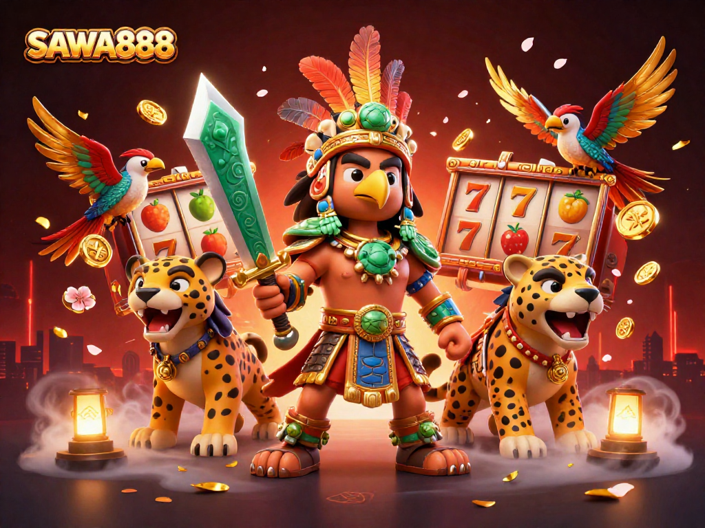 Engage with thrilling slots at SAWA888, featuring dynamic characters and vibrant gaming elements.