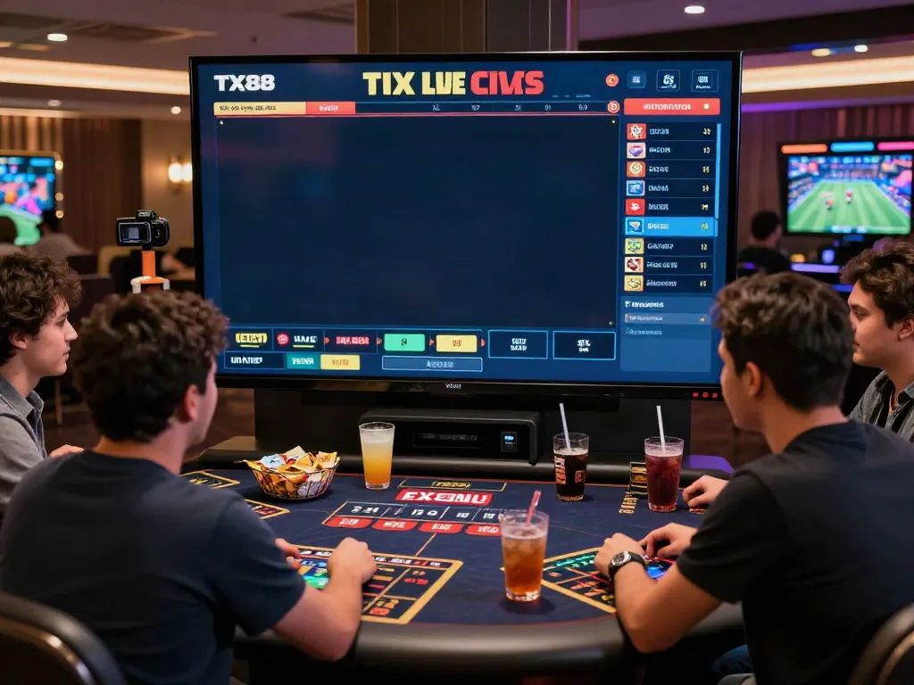 Exciting TX88 online gambling experience with players engaged in live betting and real-time sports odds
