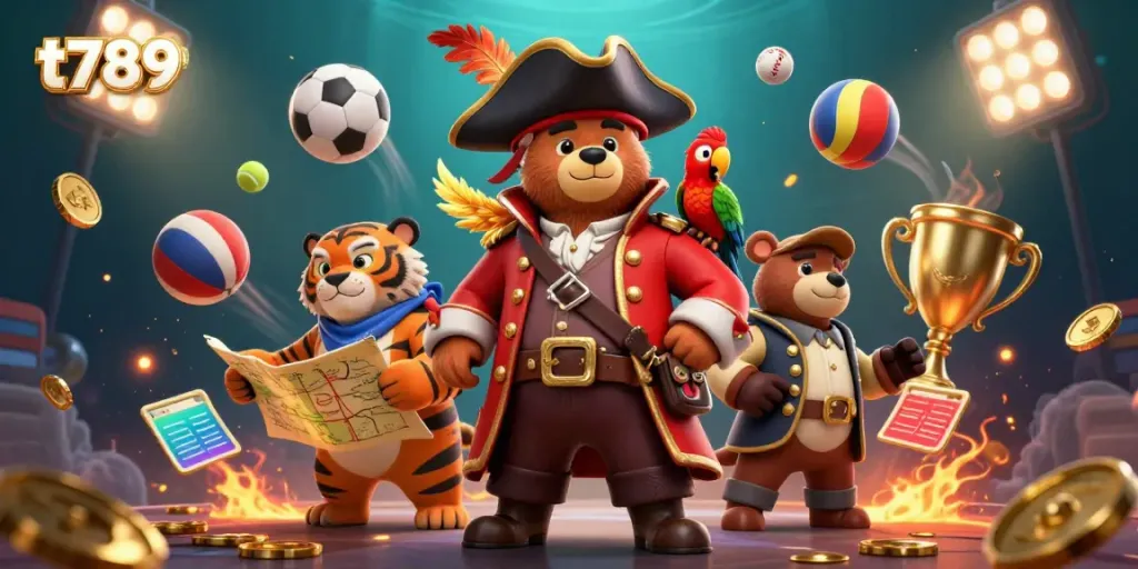 Engage with thrilling gaming adventures at t789 with a pirate bear and friends!