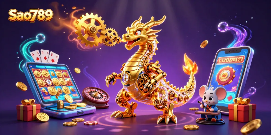 Sao789 offers vibrant gameplay with an engaging golden dragon and immersive casino elements.