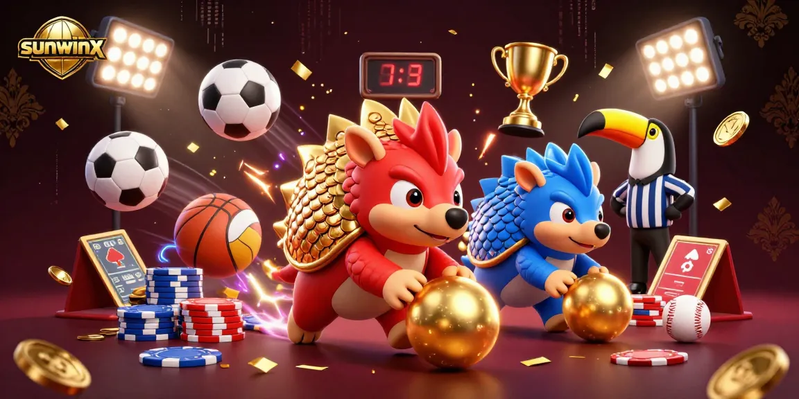 Sunwinx features dynamic pangolin characters engaging in a thrilling gambling scene with vibrant casino elements.