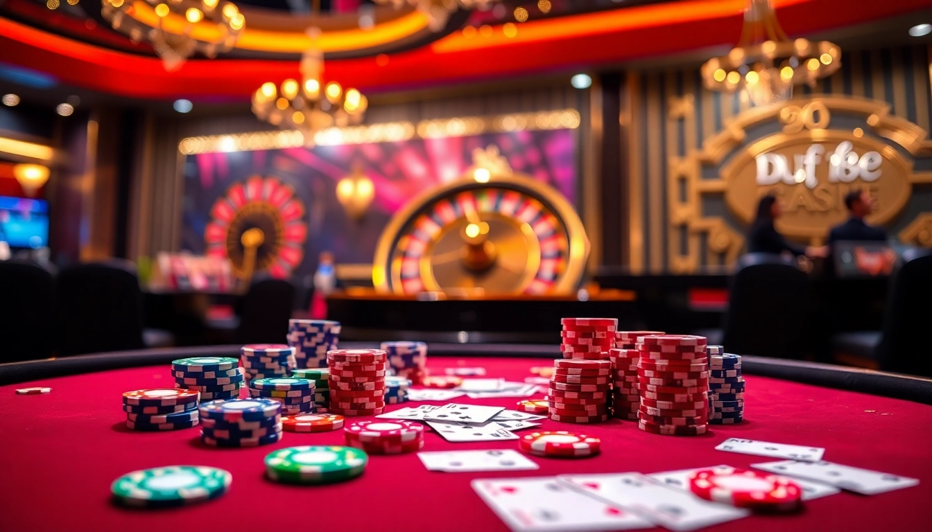 Engage in thrilling games at QQ88z Net's vibrant casino with colorful poker chips and an exciting roulette wheel.