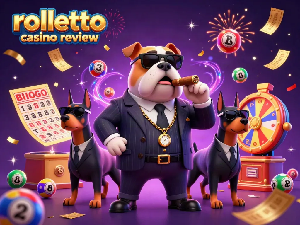 Engage with our rolletto casino review showcasing a vibrant 3D scene of animated gaming elements.