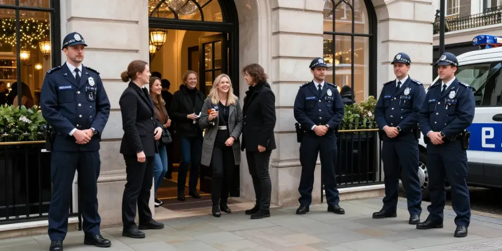Trusted Private Security professionals monitoring a high-end event in London.
