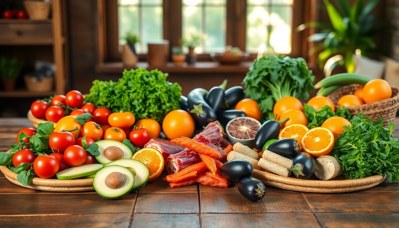Delicious healthy food assortment featuring vibrant vegetables and fruits.