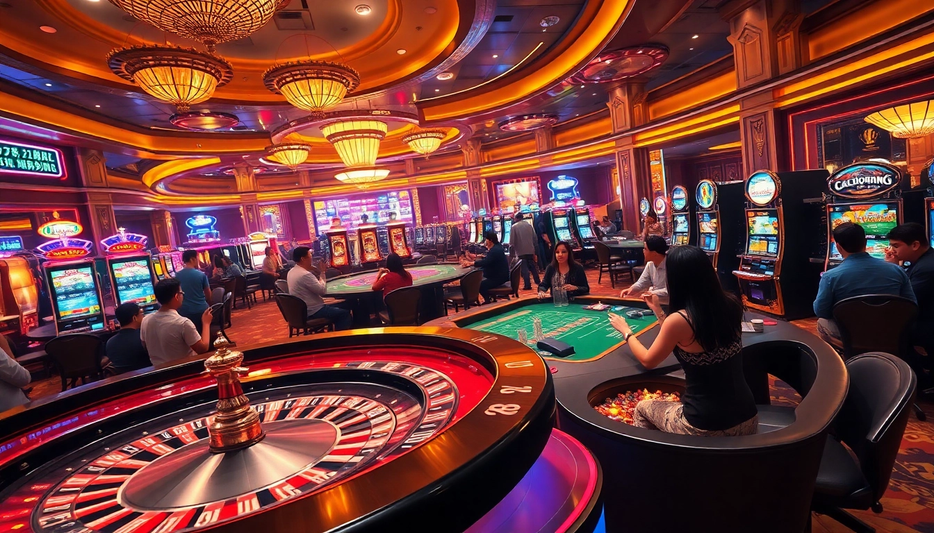 Players engaging in thrilling gameplay at Lc 88 casino tables filled with excitement and elegance.