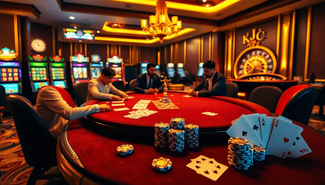 Experience exhilarating gameplay at KJC with live poker action and vibrant casino ambiance.