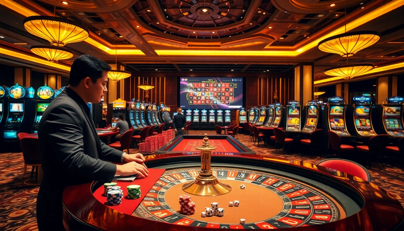 Experience the thrill of go 8 at a luxurious casino with professional dealers and vibrant gaming tables.