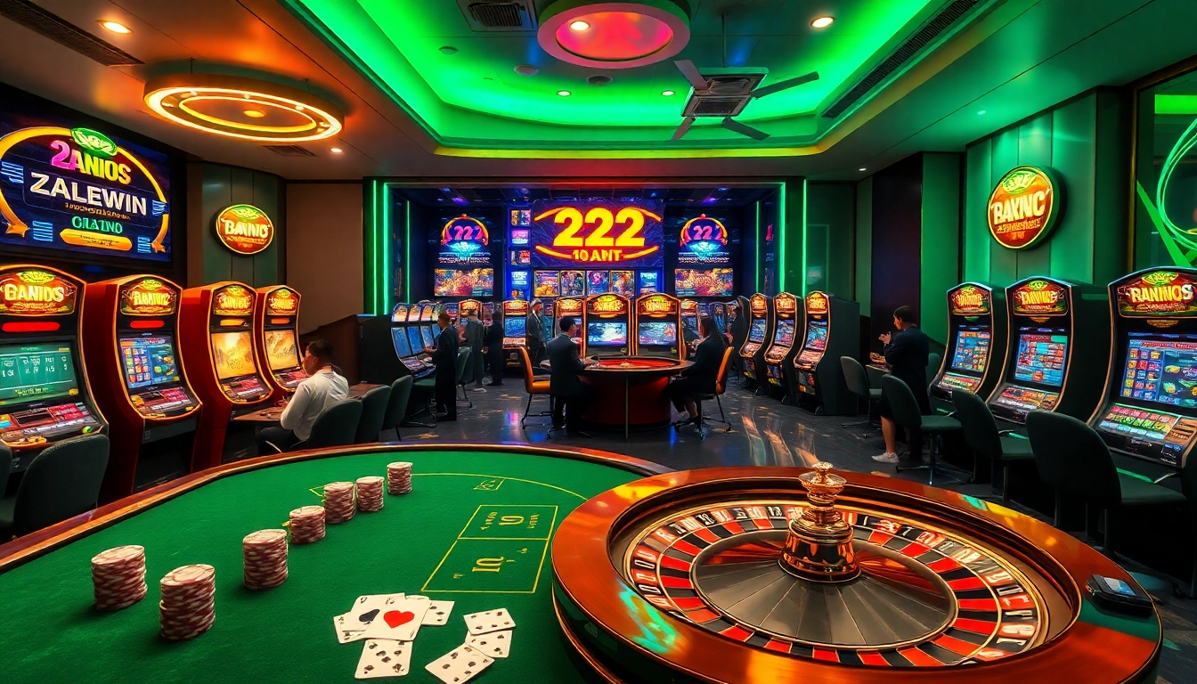 Players enjoying games and winning at 2PH222 Vip casino with vibrant tables and slots