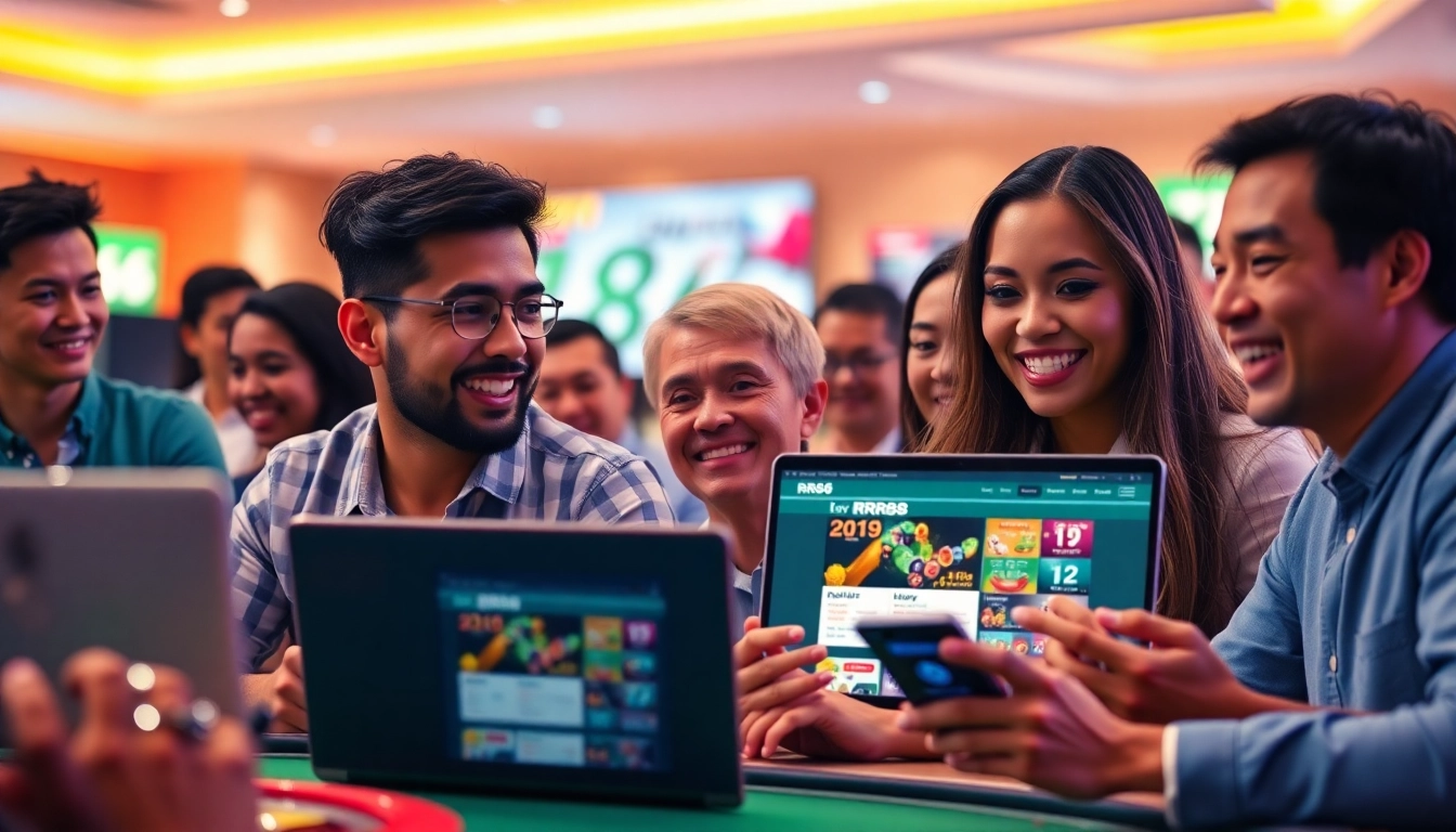 Exciting gaming scene showcasing RR88 with players enjoying diverse betting options.