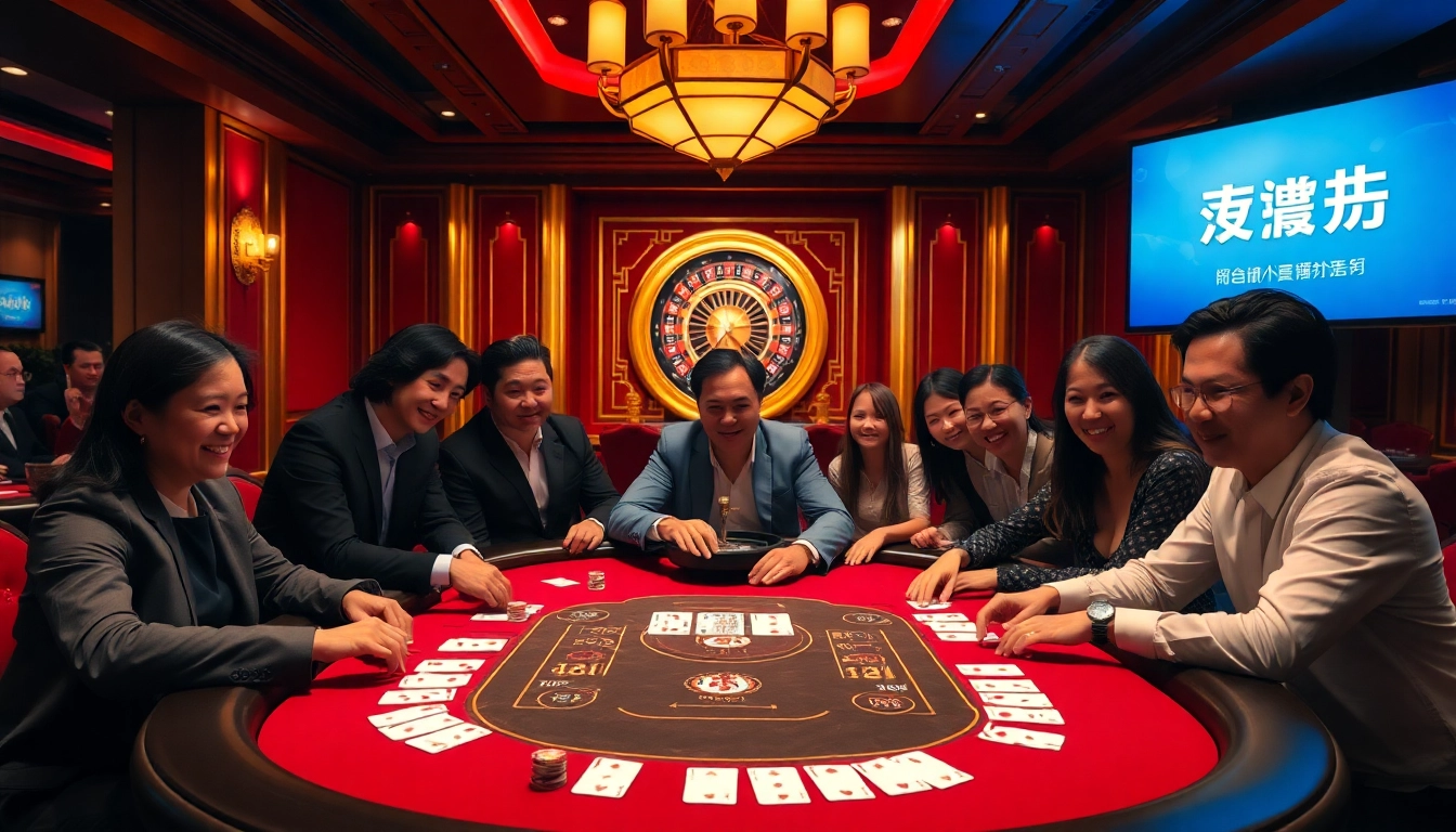 Engaged players strategizing at a poker table with here여 leading the digital interface for seamless online gambling.