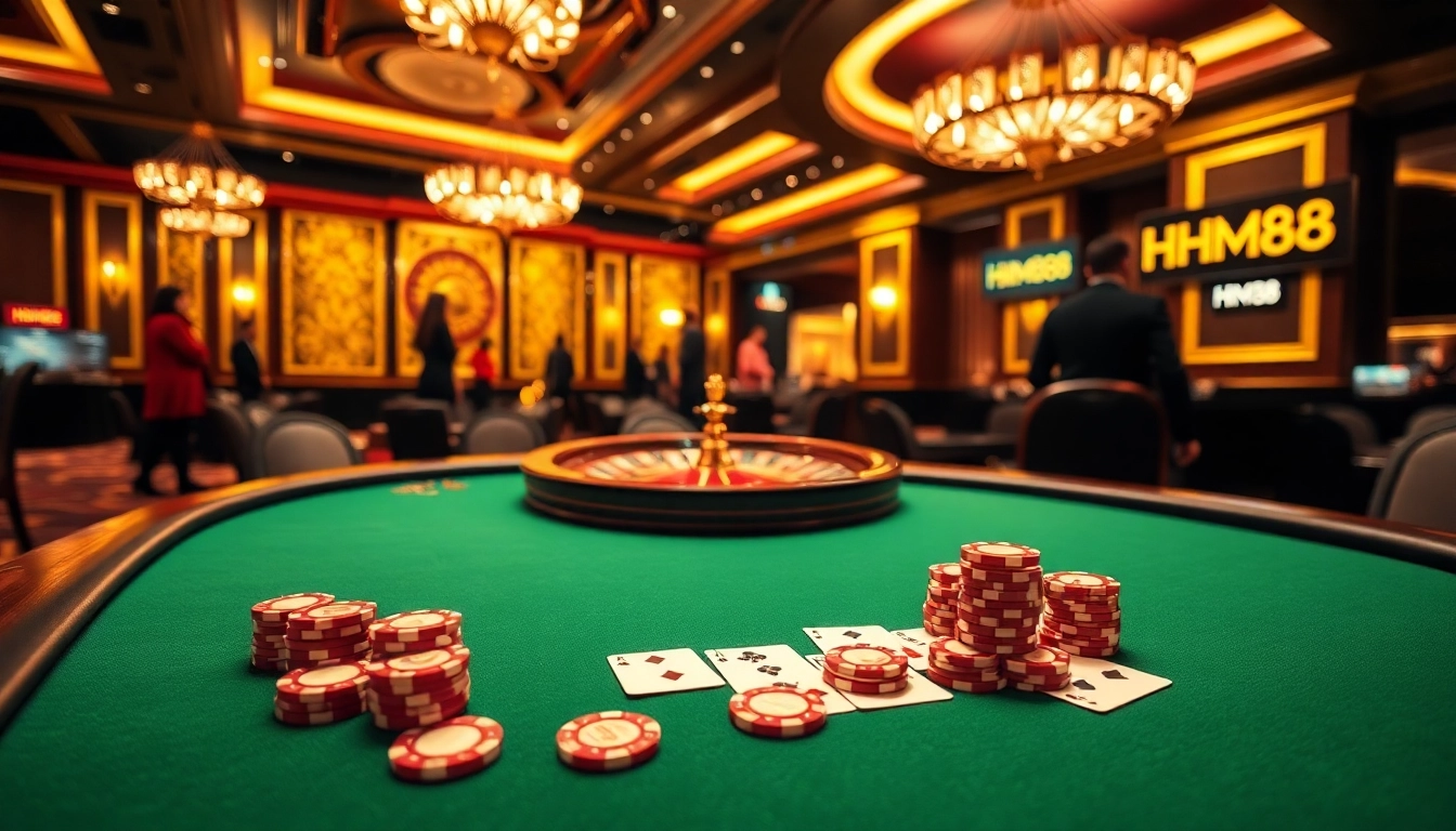 Experience the thrilling excitement of gambling at HM88's luxurious casino.