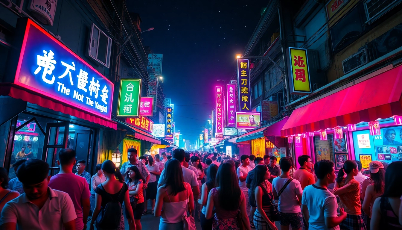 Experience the vibrant 호치민밤문화 with lively nightlife scenes featuring neon bars and social interactions.