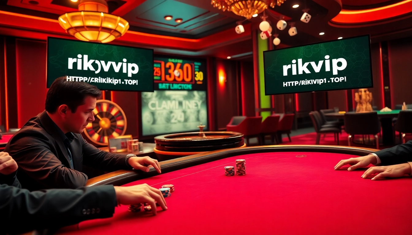 Betting at the luxurious casino setting with https://rikvip1.top/ showcasing poker and roulette excitement.