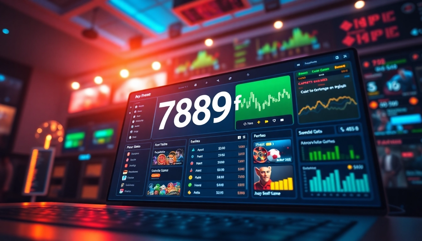 Exciting online gaming interface featuring 789f dashboard options, vibrant colors, and immersive design.