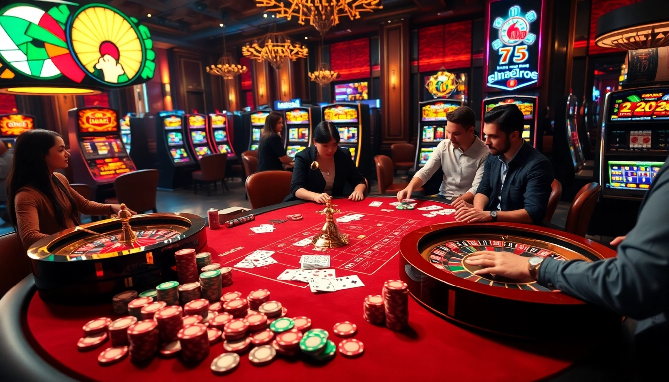 MM88 players enjoying an immersive gambling experience at a luxurious casino table.