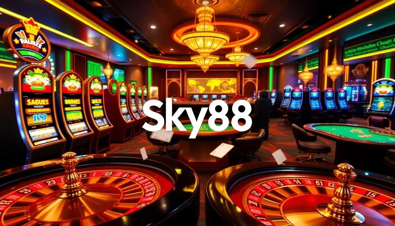 Experience Sky88 có uy tín ko with a vibrant casino atmosphere featuring slots and roulette.