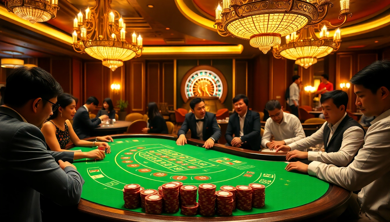 Strategically placed baccarat table in a luxurious casino, embodying the essence of jbo vietnam's gambling scene.