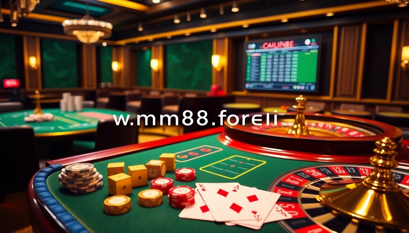 Engage in exciting online gambling at https://mm88.forex/ with a stunning luxurious casino setup.