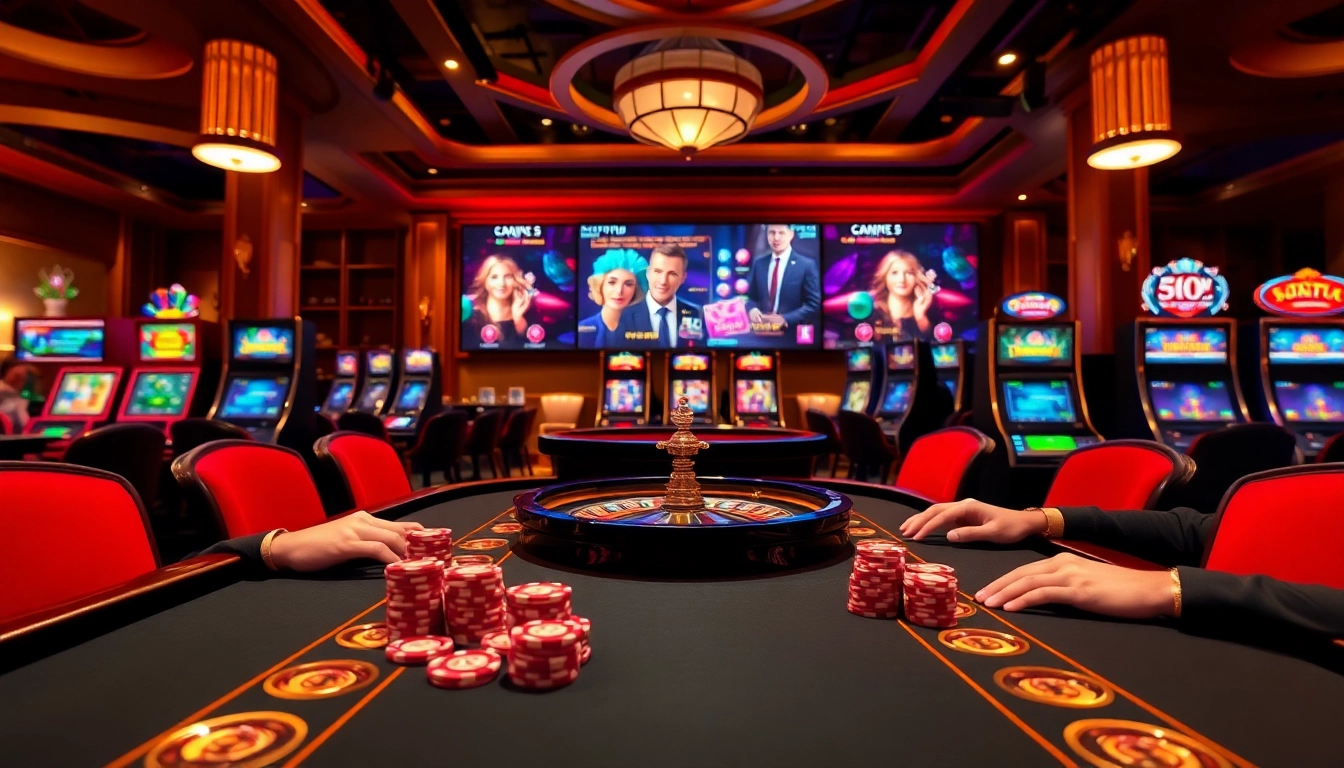 Experience the thrill of betting at https://vnew88.vip/ with luxurious poker tables and vibrant casino elements.