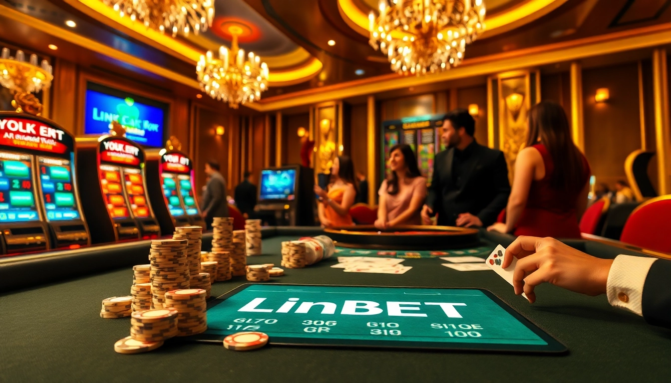 Experience the thrill of online gambling with Link F8BET at elegant casino tables and vibrant slot machines.