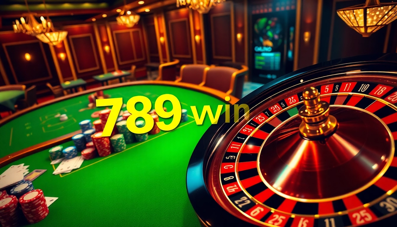 Experience thrilling gameplay at 789 win with vibrant casino tables and poker chips.