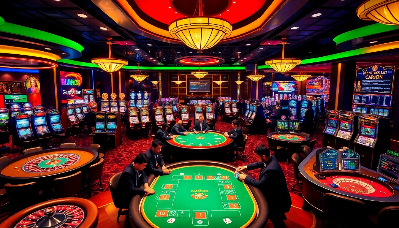 Thrilling gaming action at a vibrant casino showcasing the trang chu 98win online interface.
